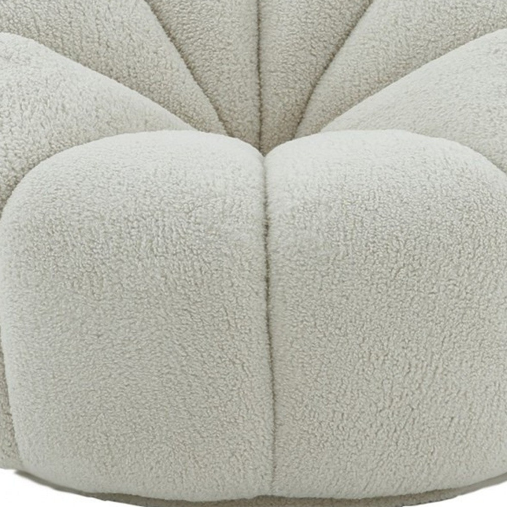 38" White Sherpa Lounge Chair By Homeroots | Armchairs | Modishstore - 3