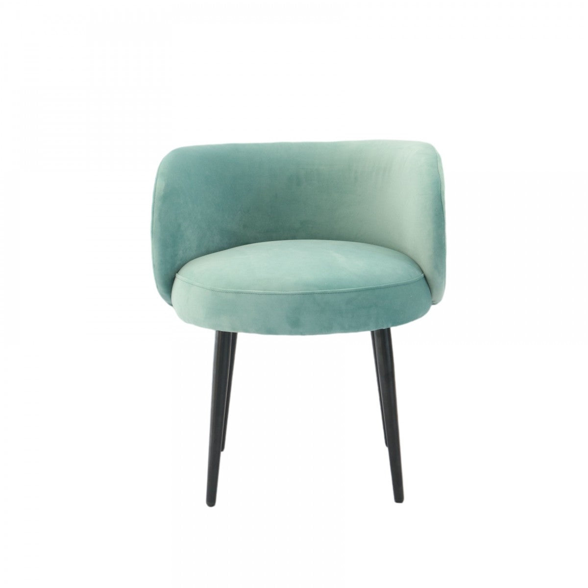 24" Teal Velvet And Black Solid Color Arm Chair By Homeroots | Armchairs | Modishstore - 2