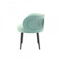 24" Teal Velvet And Black Solid Color Arm Chair By Homeroots