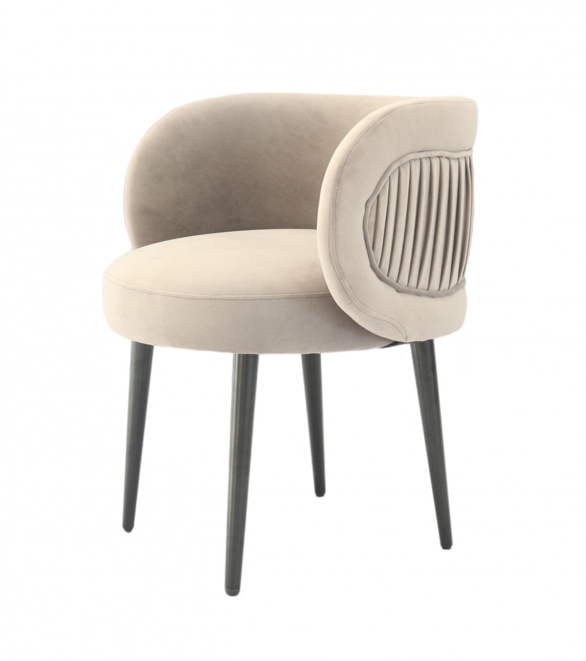 24" Grey Velvet And Black Solid Color Arm Chair By Homeroots | Armchairs | Modishstore