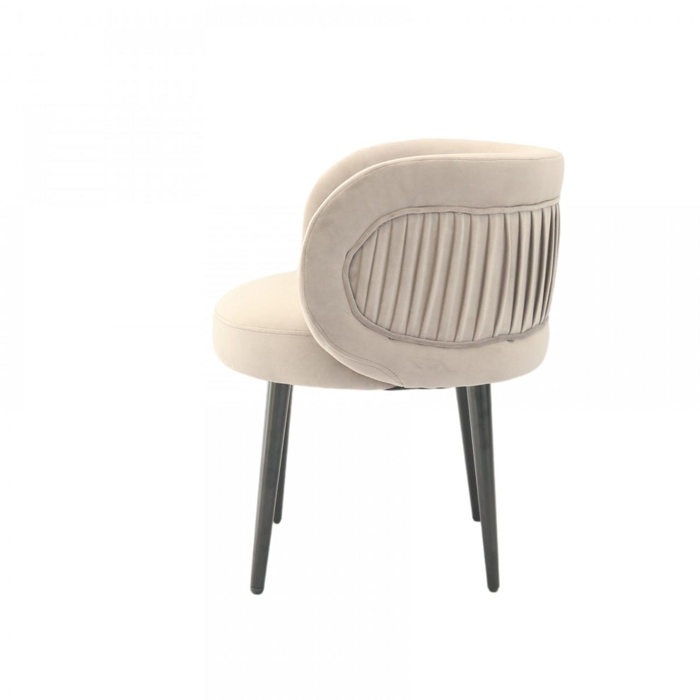 24" Grey Velvet And Black Solid Color Arm Chair By Homeroots | Armchairs | Modishstore - 3