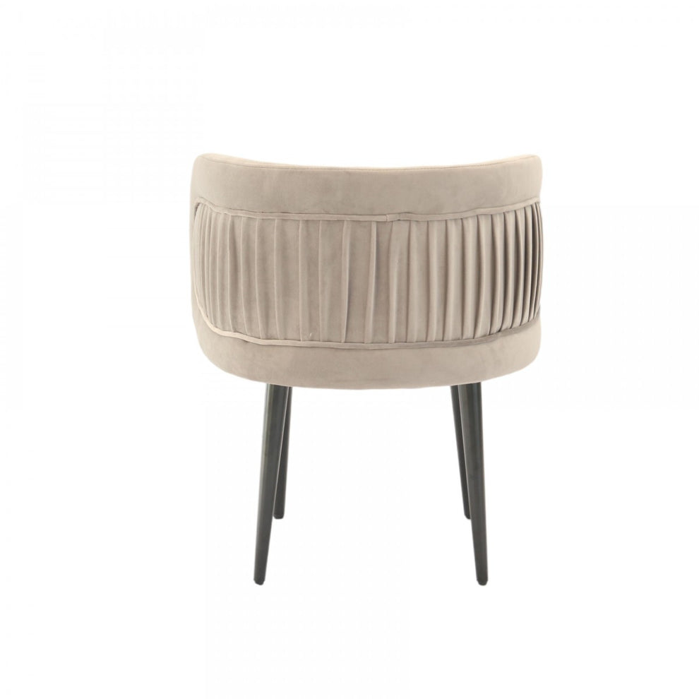 24" Grey Velvet And Black Solid Color Arm Chair By Homeroots | Armchairs | Modishstore - 4