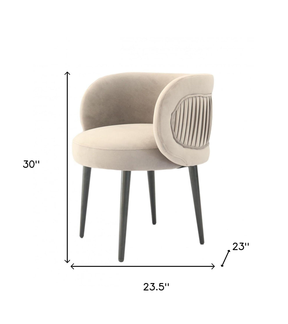 24" Grey Velvet And Black Solid Color Arm Chair By Homeroots | Armchairs | Modishstore - 6