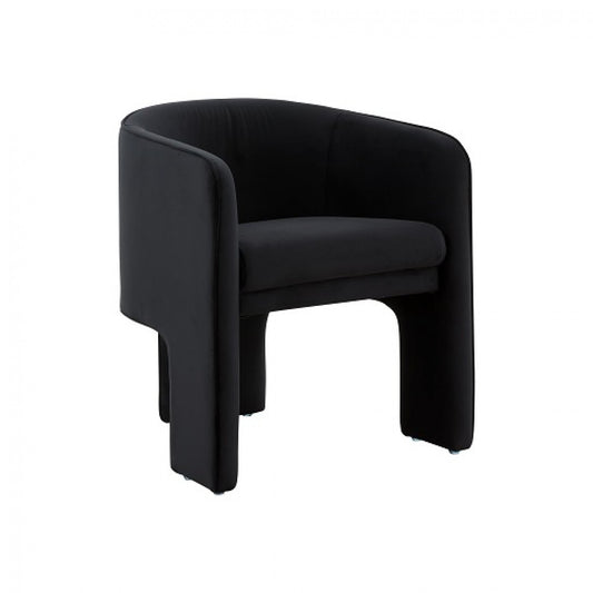 24" Black Velvet Mod Three Leg Arm Chair By Homeroots | Armchairs | Modishstore