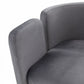 24" Grey Velvet Asymmetrical Base Arm Chair By Homeroots