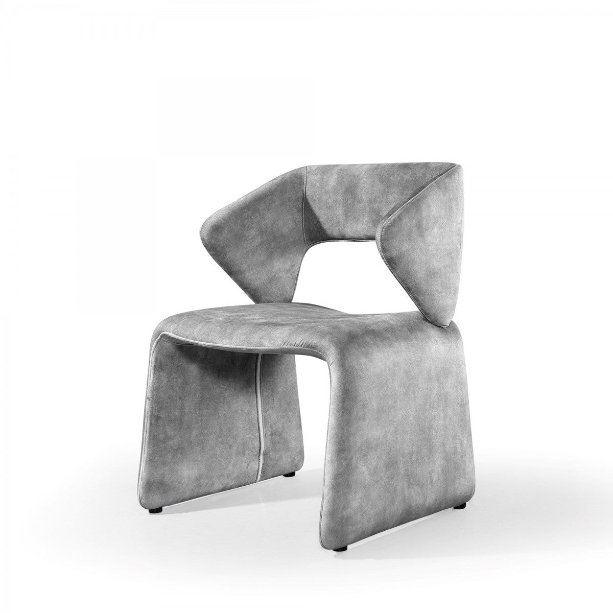 25" Light Grey Velvet Solid Color Side Chair By Homeroots | Armchairs | Modishstore