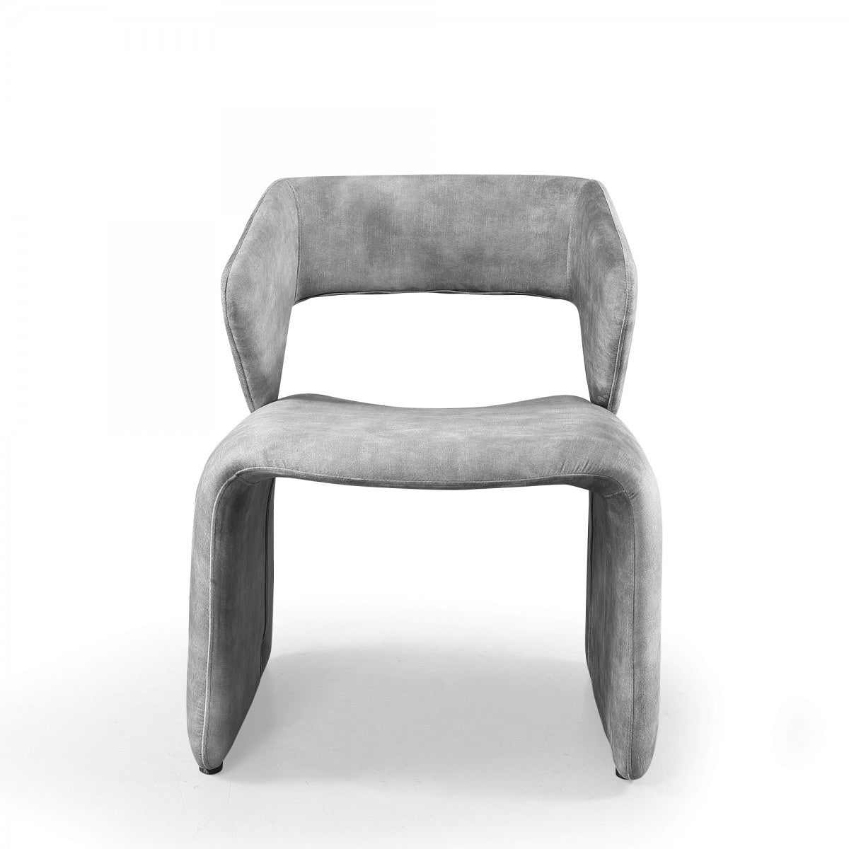 25" Light Grey Velvet Solid Color Side Chair By Homeroots