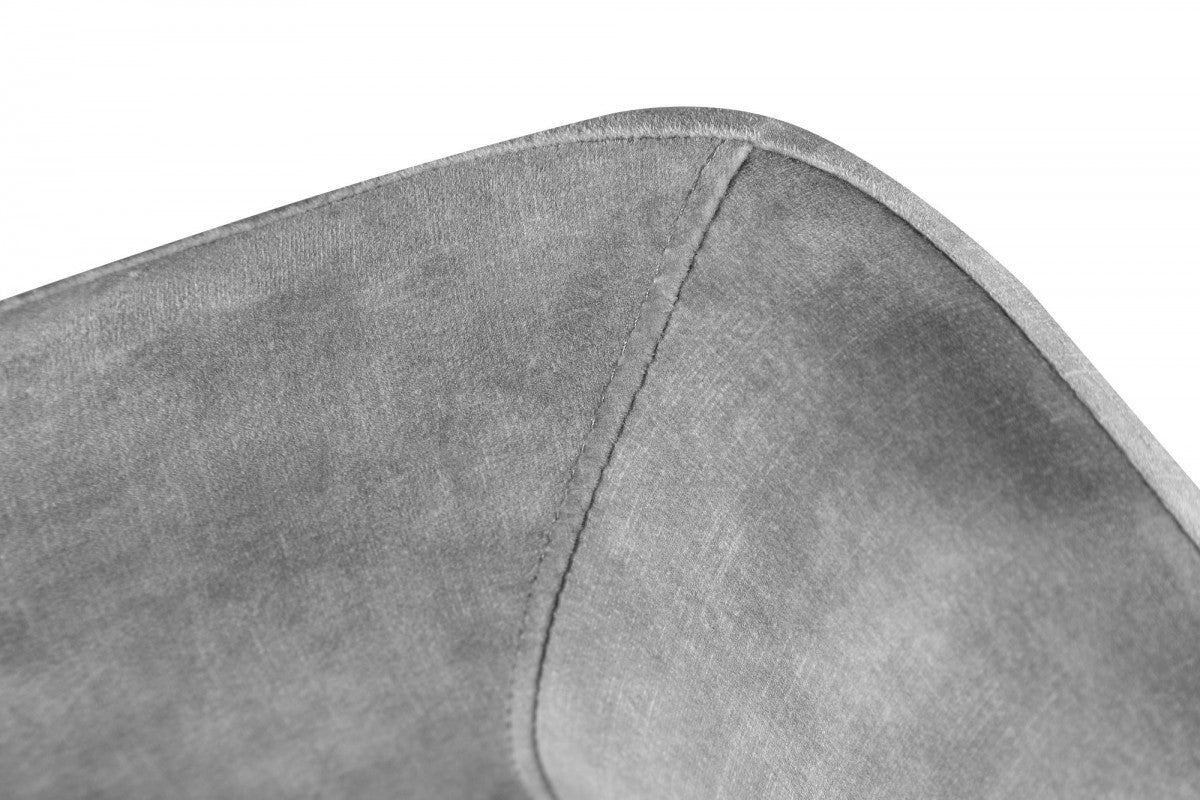 25" Light Grey Velvet Solid Color Side Chair By Homeroots | Armchairs | Modishstore - 4