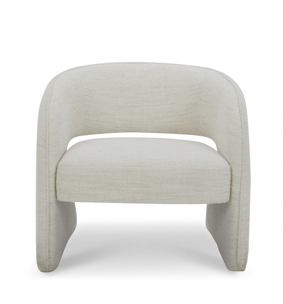 31" Cream Textural Solid Color Arm Chair By Homeroots | Armchairs | Modishstore - 2
