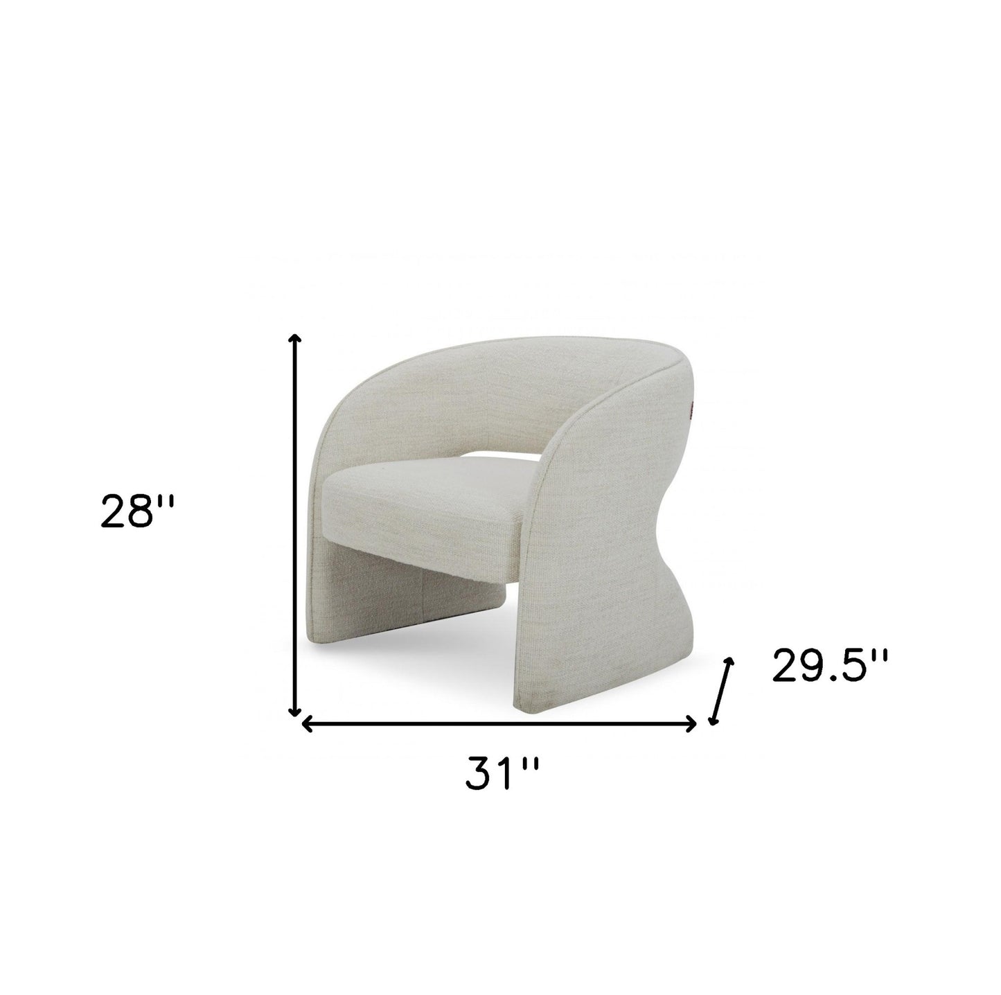 31" Cream Textural Solid Color Arm Chair By Homeroots | Armchairs | Modishstore - 5