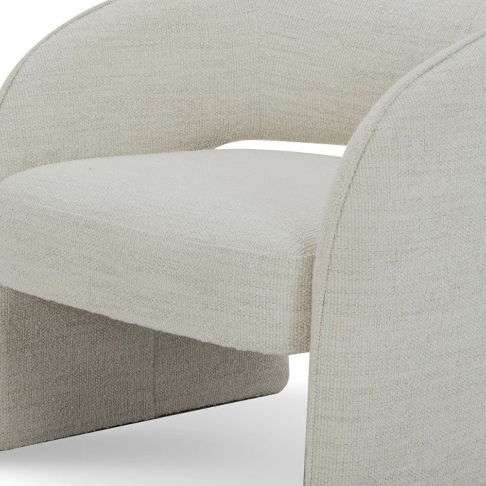 31" Cream Textural Solid Color Arm Chair By Homeroots | Armchairs | Modishstore - 4