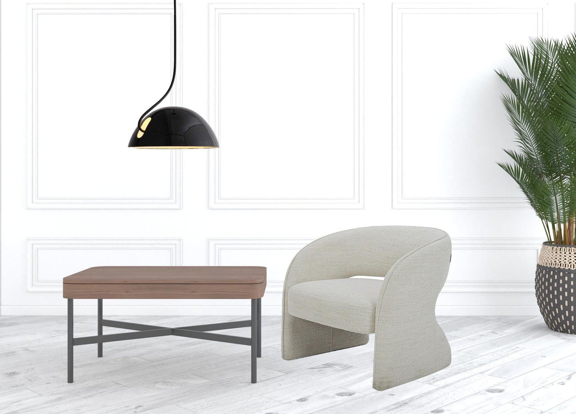 31" Cream Textural Solid Color Arm Chair By Homeroots | Armchairs | Modishstore - 3