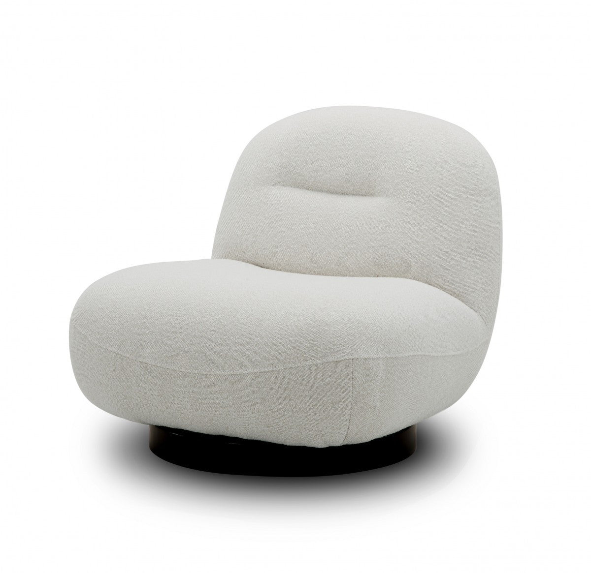 33" Cream 100% Polyester Solid Color Swivel Lounge Chair By Homeroots | Armchairs | Modishstore - 2