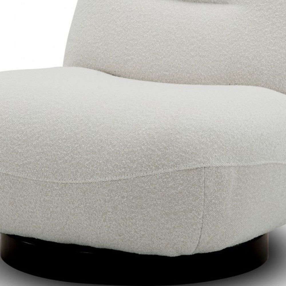 33" Cream 100% Polyester Solid Color Swivel Lounge Chair By Homeroots