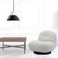 33" Cream 100% Polyester Solid Color Swivel Lounge Chair By Homeroots | Armchairs | Modishstore - 3