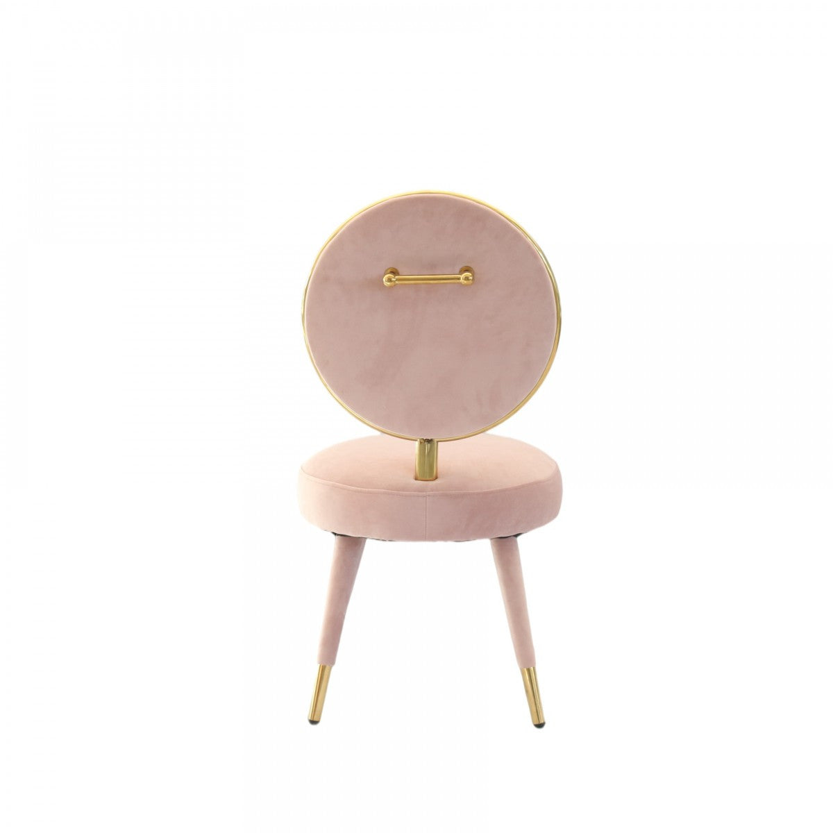 Set Of Two 21" Pink Velvet And Pink And Gold Solid Color Side Chair By Homeroots | Armchairs | Modishstore - 4