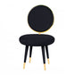 Set Of Two 21" Black Velvet And Black And Gold Solid Color Side Chair By Homeroots | Armchairs | Modishstore