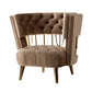 38" Dark Beige Velvet And Gold Exposed Back Accent Chair By Homeroots