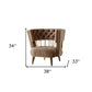 38" Dark Beige Velvet And Gold Exposed Back Accent Chair By Homeroots | Armchairs | Modishstore - 5