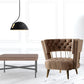 38" Dark Beige Velvet And Gold Exposed Back Accent Chair By Homeroots | Armchairs | Modishstore - 3