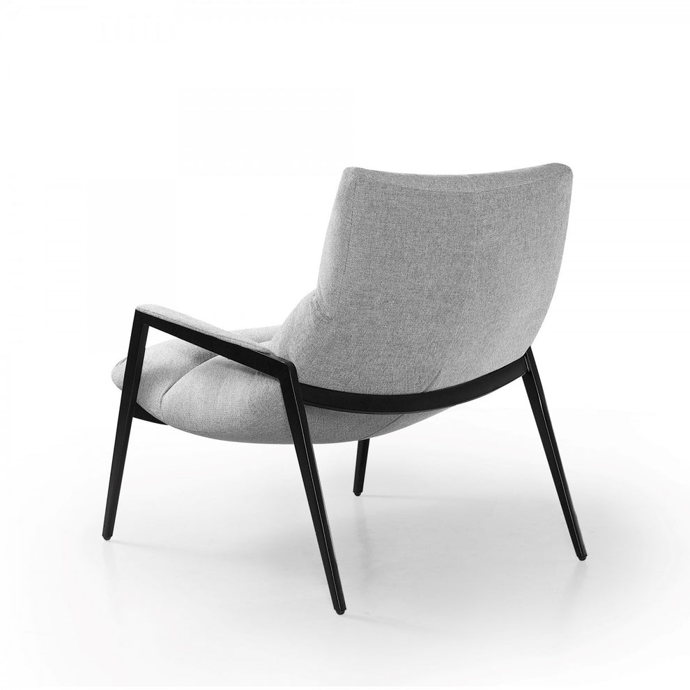 32" Grey 100% Polyester And Black Solid Color Arm Chair By Homeroots | Armchairs | Modishstore - 2