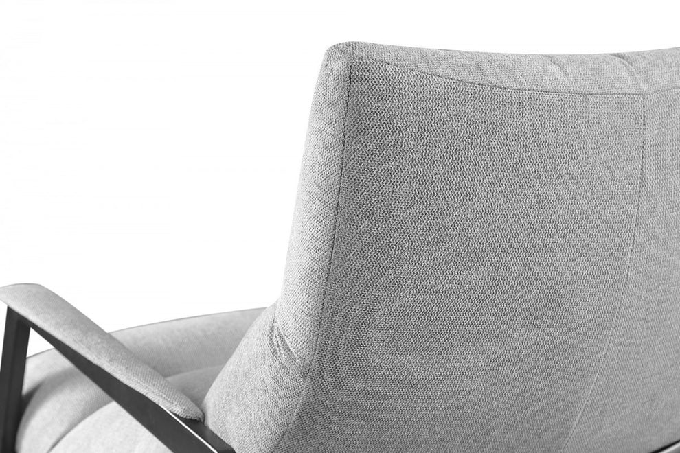 32" Grey 100% Polyester And Black Solid Color Arm Chair By Homeroots | Armchairs | Modishstore - 4