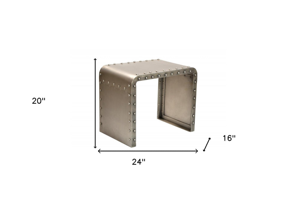 20" Gold Metal Rectangular End Table By Homeroots | End Tables | Modishstore - 5