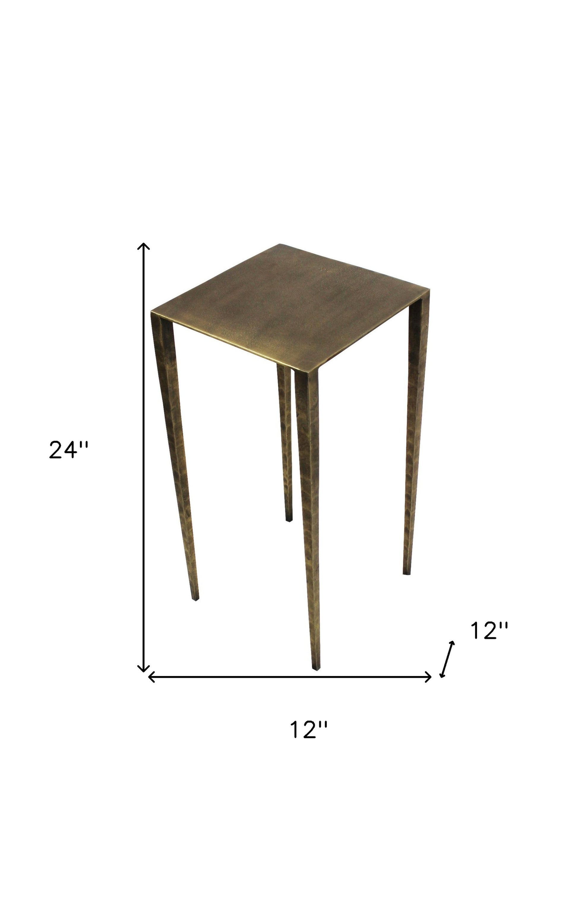 24" Brass Iron Square End Table By Homeroots | End Tables | Modishstore - 5