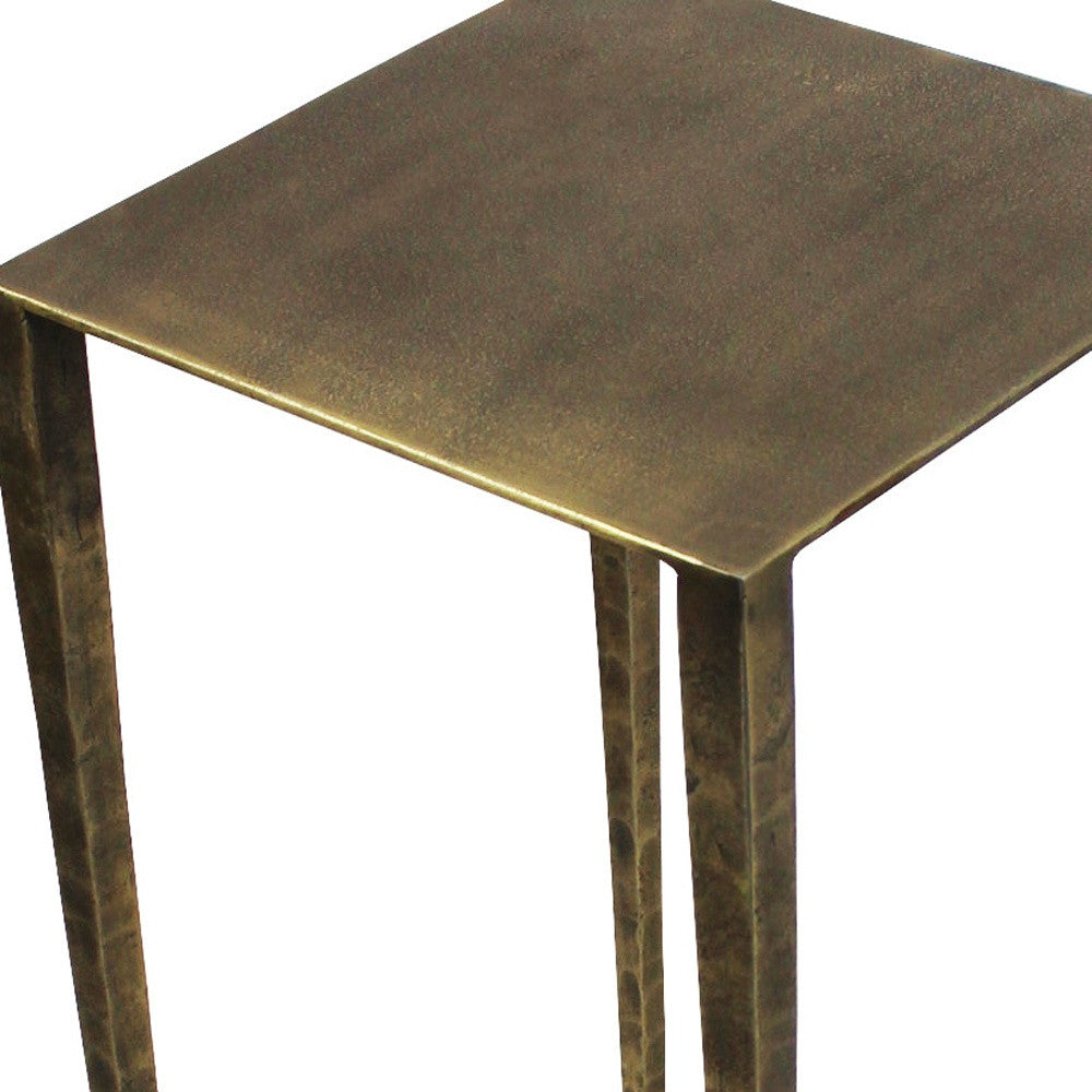 24" Brass Iron Square End Table By Homeroots | End Tables | Modishstore - 4