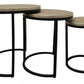 Set Of Three 19" Black And Silver Round Nested Tables By Homeroots | End Tables | Modishstore