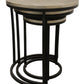 Set Of Three 19" Black And Silver Round Nested Tables By Homeroots | End Tables | Modishstore - 3