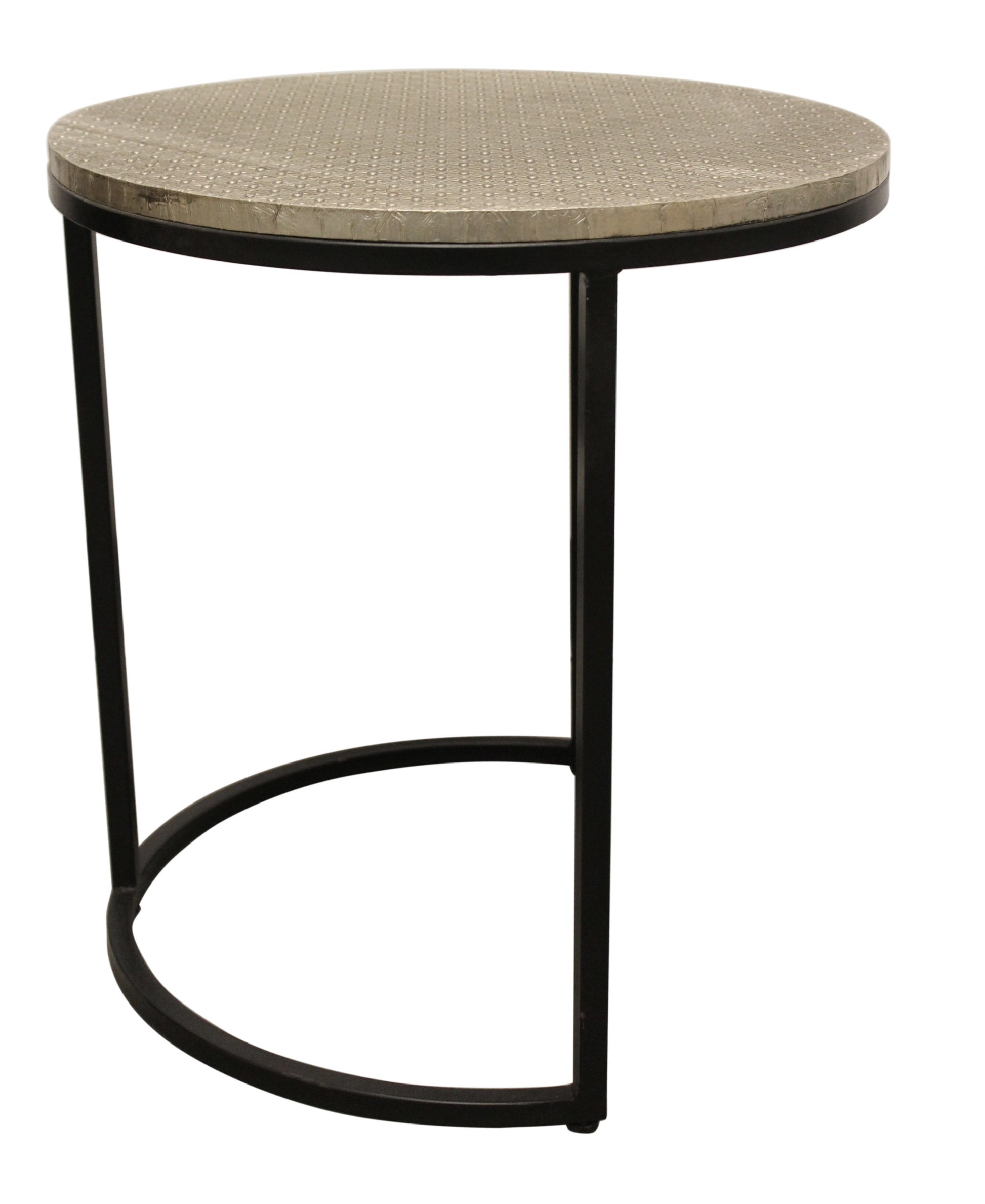 Set Of Three 19" Black And Silver Round Nested Tables By Homeroots | End Tables | Modishstore - 4