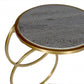 21" Gold And Gray Marble And Iron Round End Table By Homeroots | End Tables | Modishstore - 3