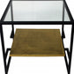 22" Bronze And Clear Glass And Iron Square End Table With Shelf By Homeroots | End Tables | Modishstore - 4