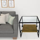 22" Bronze And Clear Glass And Iron Square End Table With Shelf By Homeroots | End Tables | Modishstore - 2