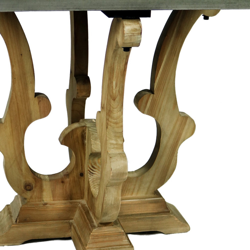 24" Natural Brown And Gray Metal And Solid Wood Square End Table By Homeroots | End Tables | Modishstore - 4