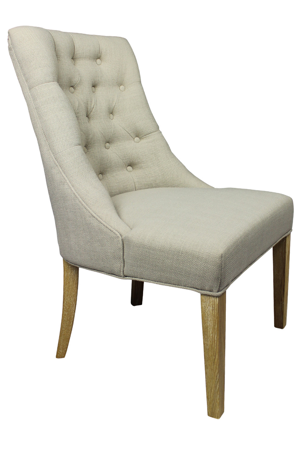 28" Taupe 100% Polyester And Natural Solid Color Side Chair By Homeroots | Armchairs | Modishstore - 2