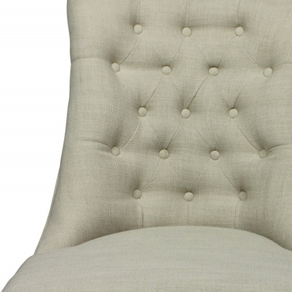 28" Taupe 100% Polyester And Natural Solid Color Side Chair By Homeroots | Armchairs | Modishstore - 4