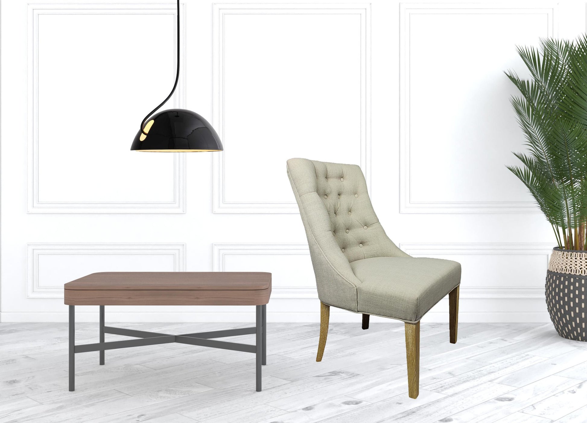 28" Taupe 100% Polyester And Natural Solid Color Side Chair By Homeroots | Armchairs | Modishstore - 3