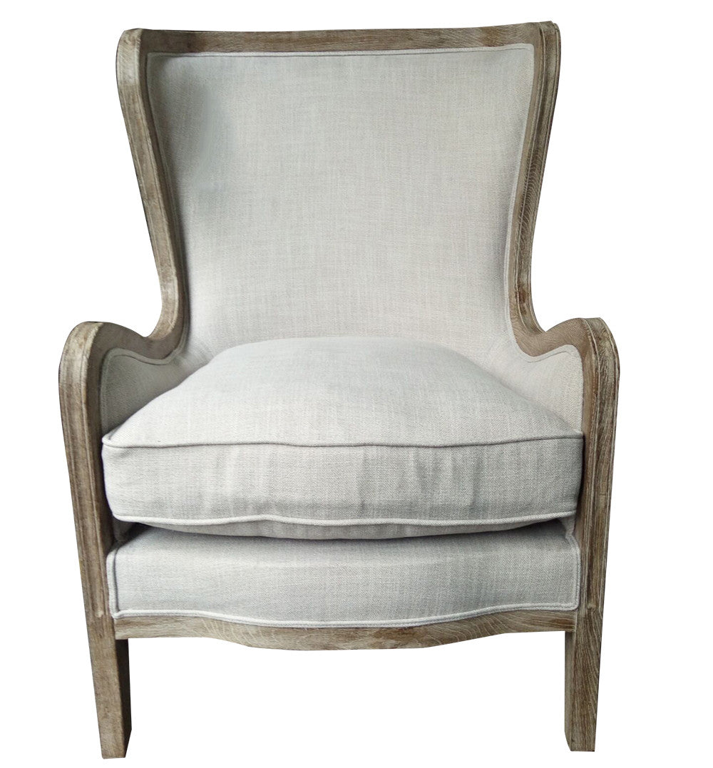 28" Ivory Taupe Linen Solid Color Lounge Chair By Homeroots | Armchairs | Modishstore