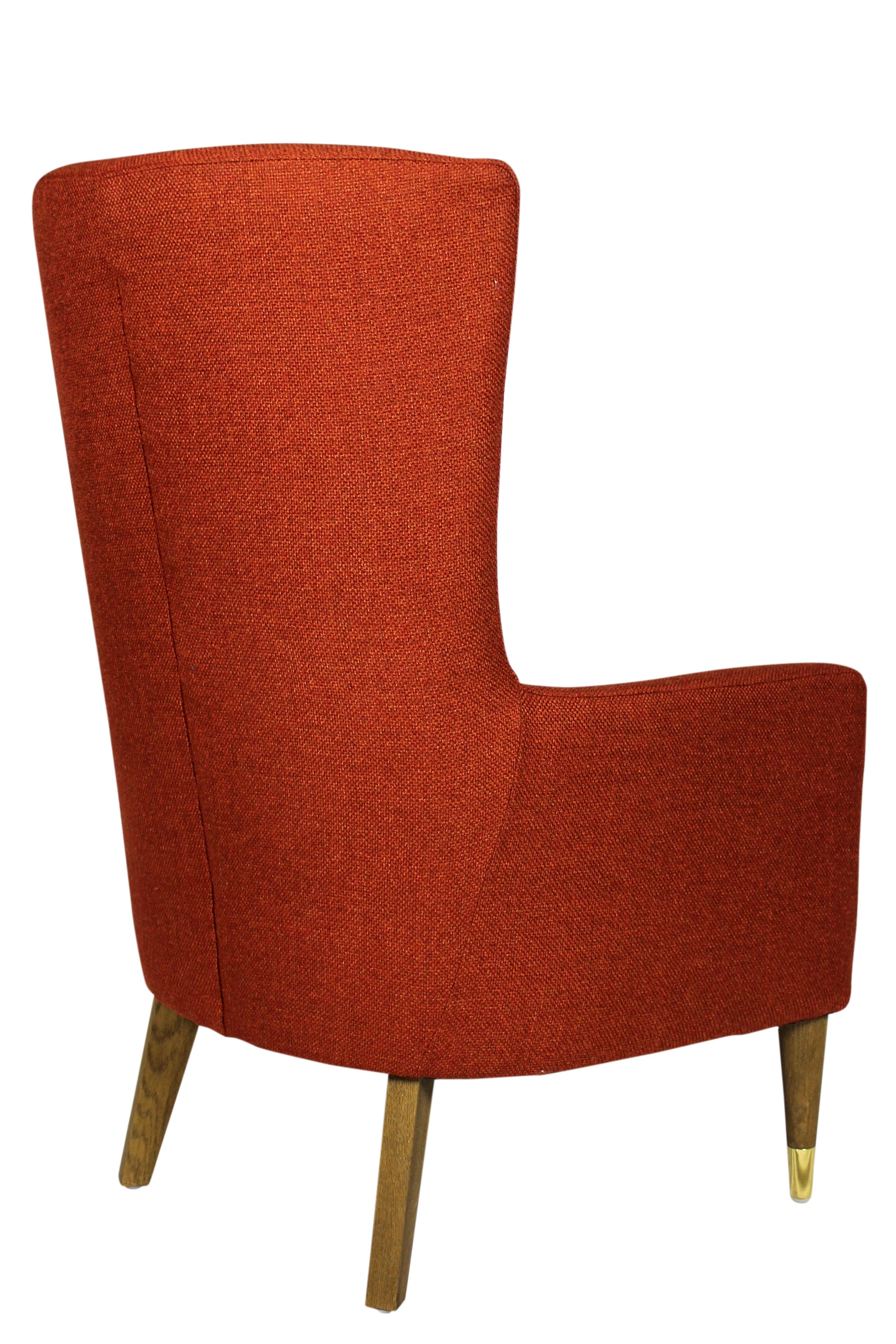 28" Orange And Natural Solid Color Lounge Chair By Homeroots | Armchairs | Modishstore - 2
