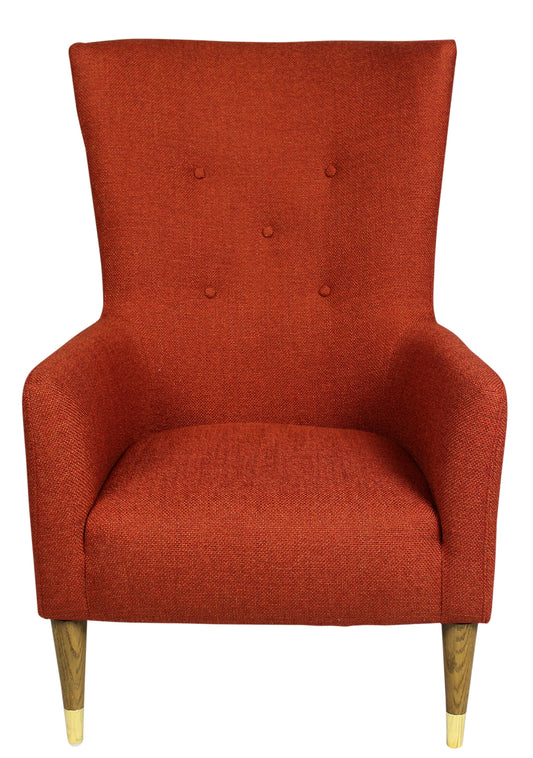 28" Orange And Natural Solid Color Lounge Chair By Homeroots