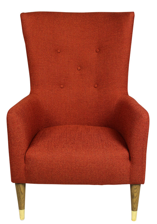 28" Orange And Natural Solid Color Lounge Chair By Homeroots | Armchairs | Modishstore