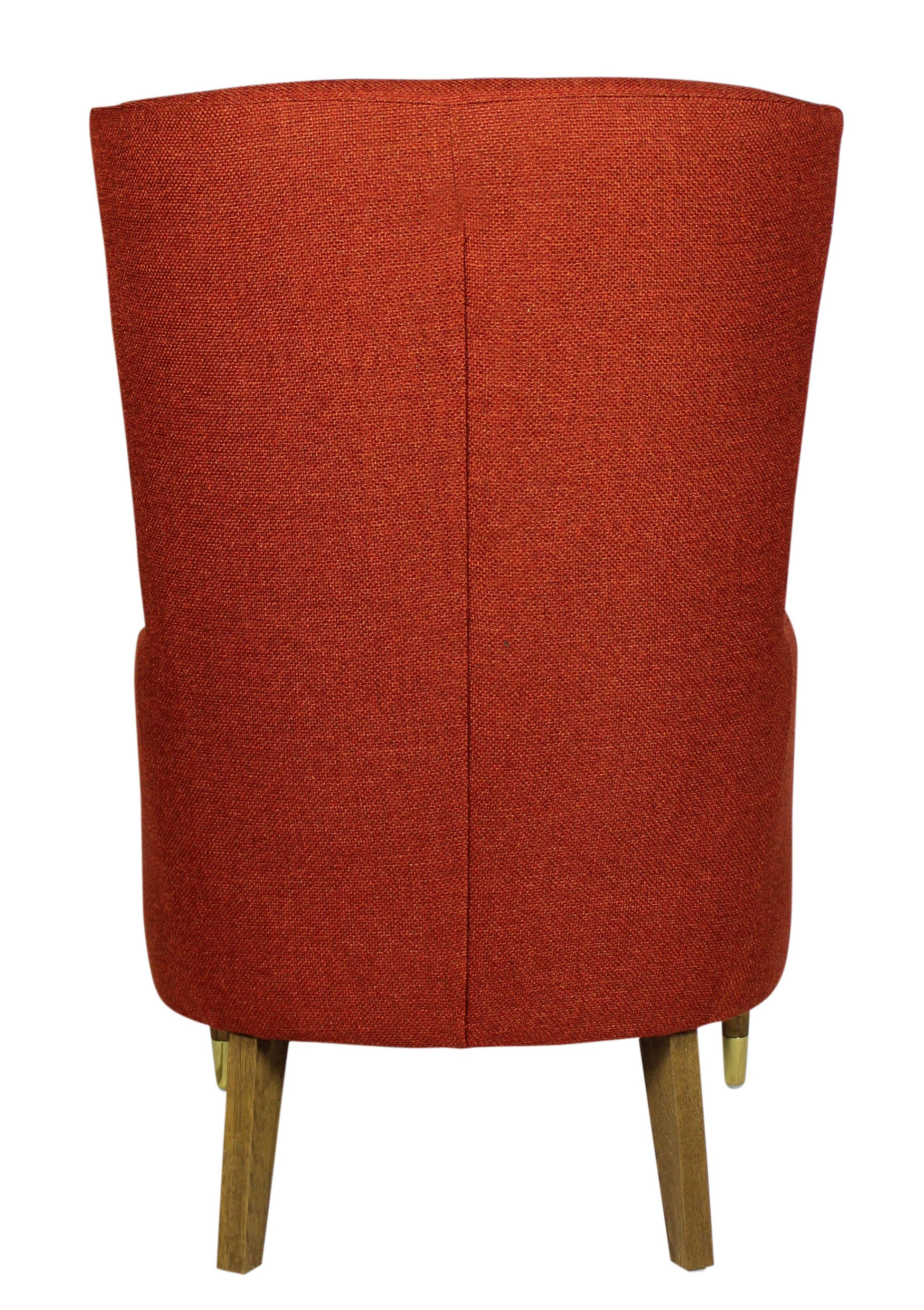 28" Orange And Natural Solid Color Lounge Chair By Homeroots | Armchairs | Modishstore - 3