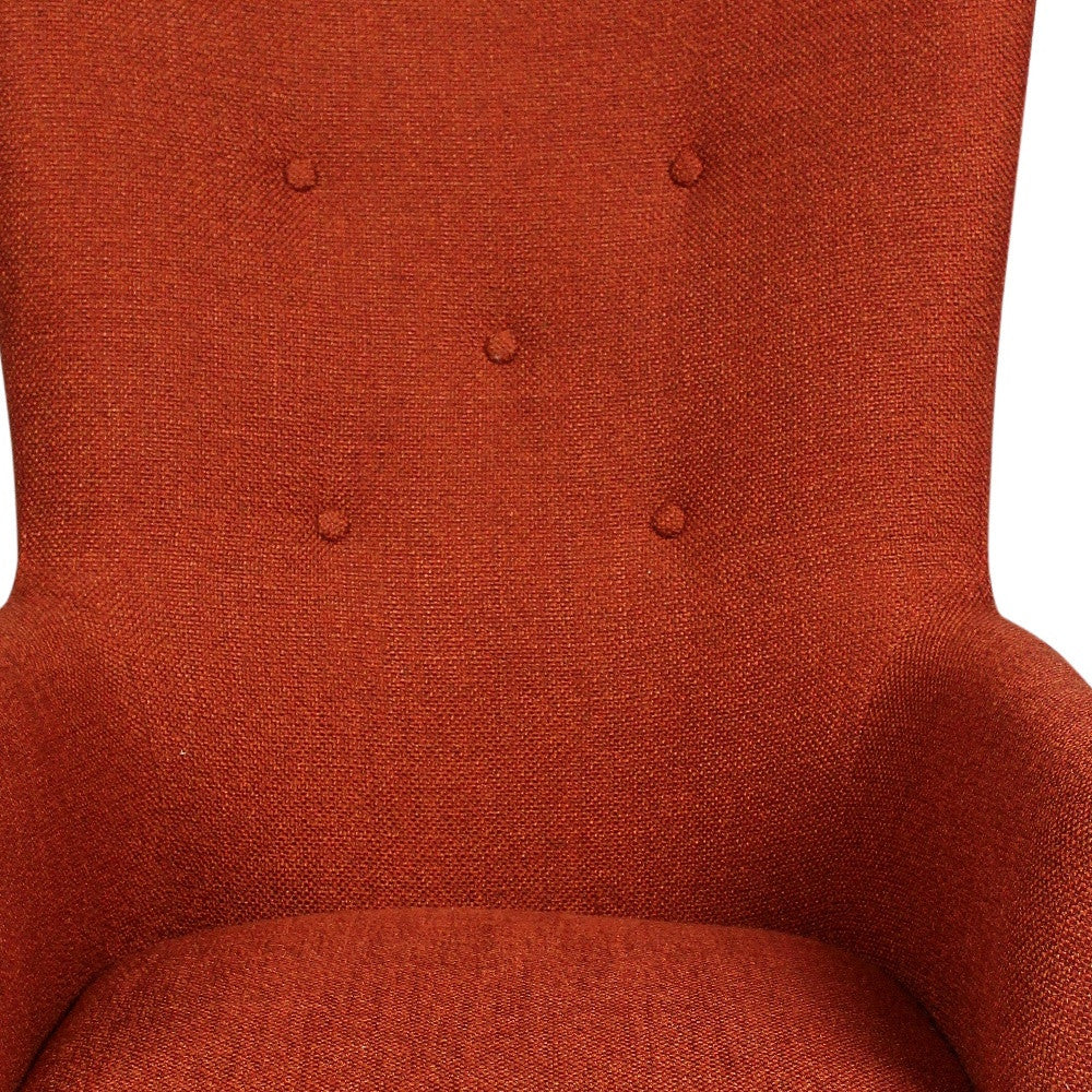 28" Orange And Natural Solid Color Lounge Chair By Homeroots | Armchairs | Modishstore - 5