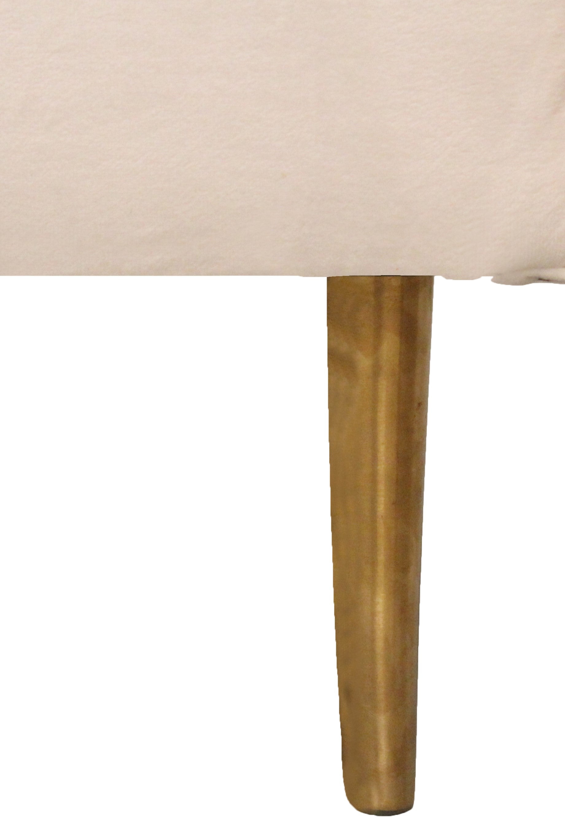 37" Ivory Velvet And Gold Solid Color Lounge Chair By Homeroots | Armchairs | Modishstore - 6