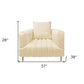 37" Ivory Velvet And Gold Solid Color Lounge Chair By Homeroots | Armchairs | Modishstore - 8