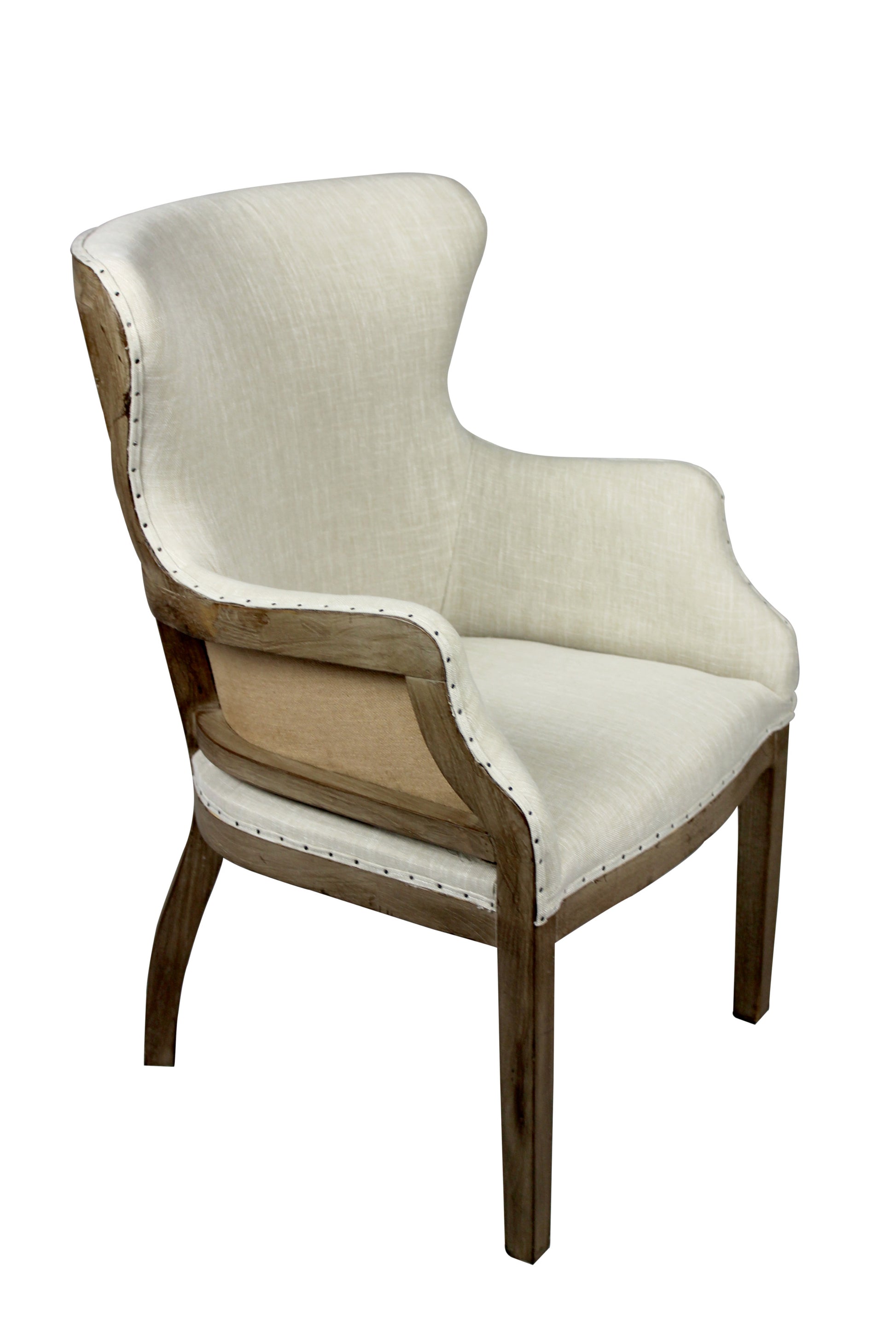 25" Natural Polyester Blend Solid Color Arm Chair By Homeroots | Armchairs | Modishstore
