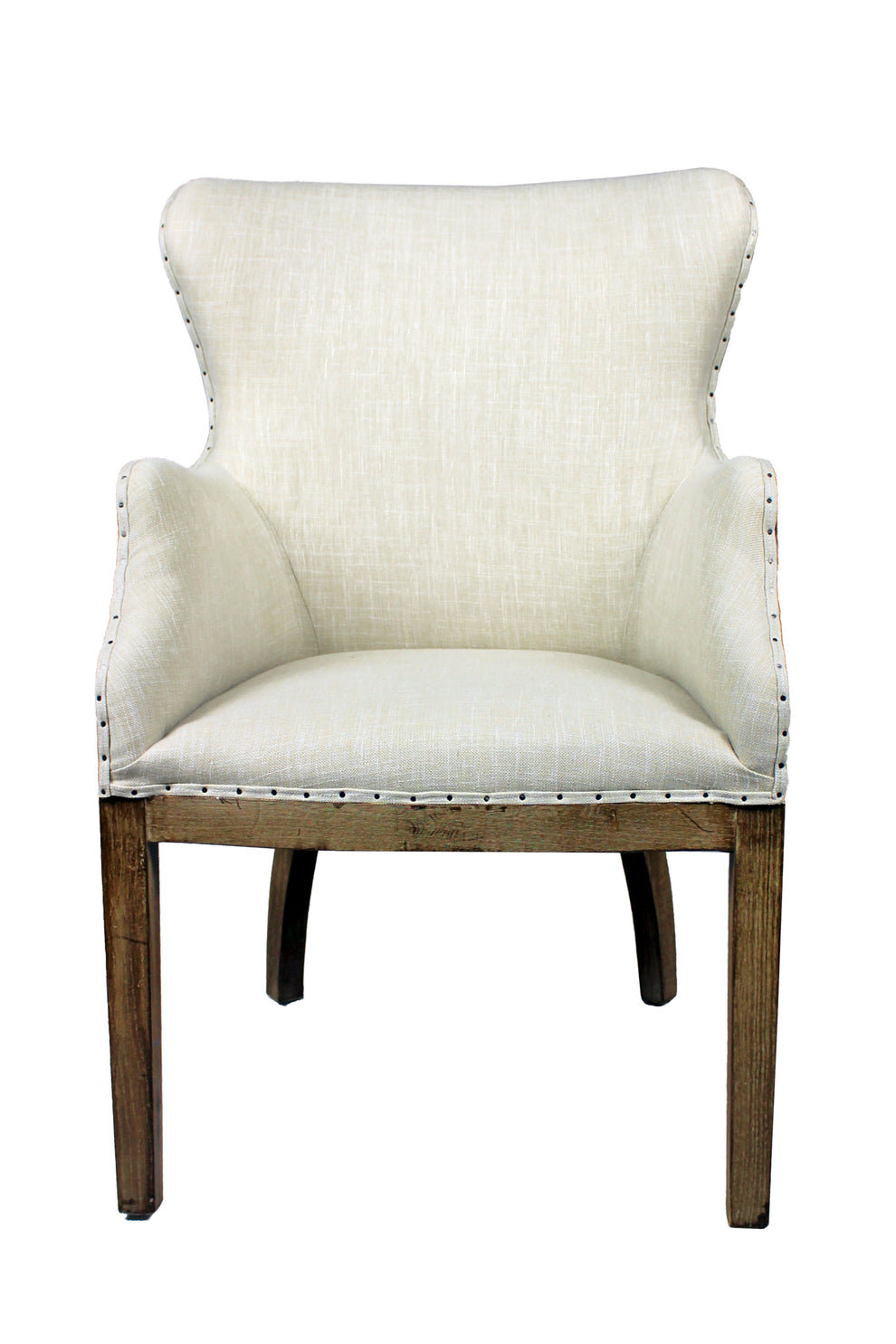 25" Natural Polyester Blend Solid Color Arm Chair By Homeroots | Armchairs | Modishstore - 3