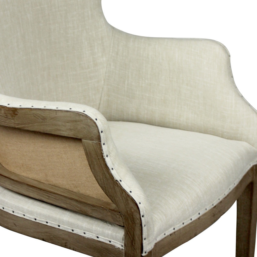 25" Natural Polyester Blend Solid Color Arm Chair By Homeroots | Armchairs | Modishstore - 5